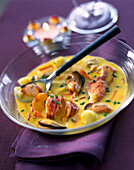 Lobster, clam and mussel stew with saffron