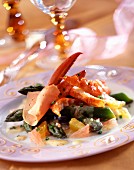 Asparagus and foie gras salad