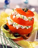 Stuffed layered tomato (topic : fresh tomatoes)