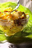 Pasta salad with olive oil and pepper