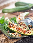 courgettes stuffed with meat and rice (topic: cooking with cereals)