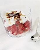 Strawberries with yoghurt and brown sugar