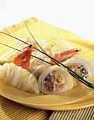 Chinese cabbage and prawn rolls