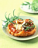 Apple,Camembert and herb tartlet
