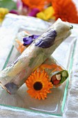 Spring rolls with flowers