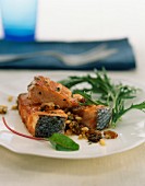salmon with raisins and pine nuts