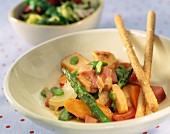 chicken salad with spring vegetables