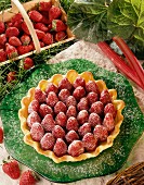Strawberry and rhubarb tart