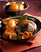 Beef with carrots and pears