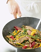 Duck Aiguillettes with oranges and green beans
