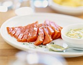 Silver salmon with dill tartare sauce