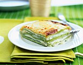 Four cheese green lasagnes