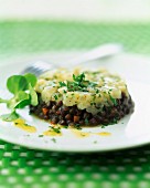 Scallop tartare with lentils