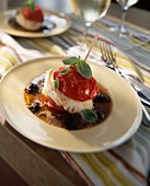 Stewed tomatoes with mozzarella