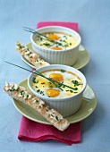 Coddled eggs with herbs