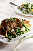 Duck with peas