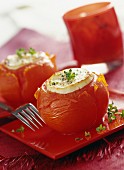 Tomatoes stuffed with goat's cheese