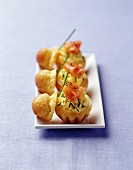 brioches stuffed with scrambled egg and salmon