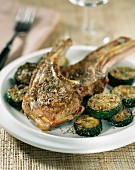 lamb chops with thyme and courgettes