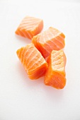 Cubes of salmon