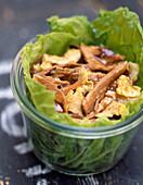 Duck,honey and green cabbage salad