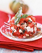 Tomato and goat's cheese tartare