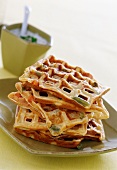 Vegetable waffles and parsley sauce ( topic : light diners)
