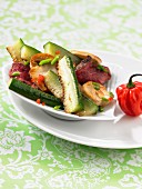 Pan-fried vegetables and beef