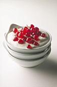 fromage frais with redcurrants