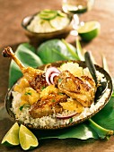 Ananashähnchen mit Limette auf Reis
