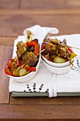 Curried lamb brochettes