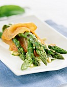 wild asparagus with salmon
