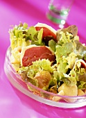 Salade ardéchoise (Salat mit Maronen und Entenschinken, Frankreich)