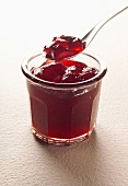 Pot of redcurrant jelly