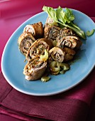 Veal roulade with fromage frais and traditional grain mustard
