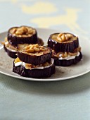 Eggplants with goat's cheese and pine nuts
