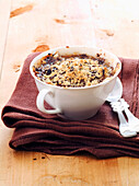 Chocolate and pear crumble