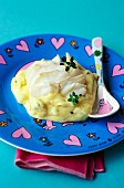 Pearch fillet and mashed potatoes with fresh thyme