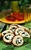 Rolled chicken breasts with herbs