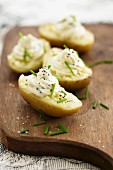 Potatoes stuffed with fresh goat's cheese and fine herbs