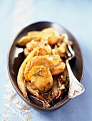 Pan-fried scallops with caramelized chicory