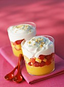 Fruit and whipped cream verrines