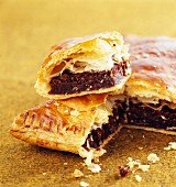 Puff pastry cake with a chocolate filling