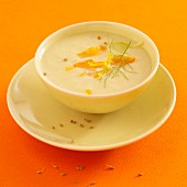 Fennel soup with haddock
