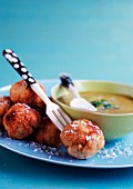 Chicken and coconut balls with green curry