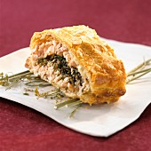 Salmon puff pastry with anise