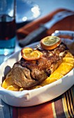 Braised young wild boar with citrus fruit