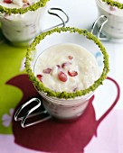 Rice pudding with pomegranate seeds