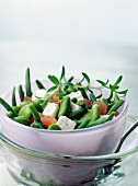 Green bean, tomato and feta salad