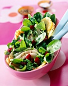 Green salad with pears